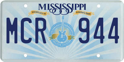 MS license plate MCR944