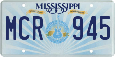 MS license plate MCR945