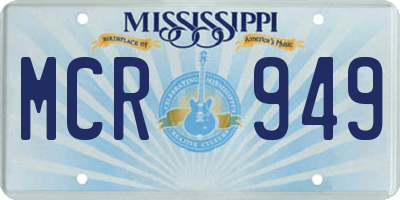 MS license plate MCR949