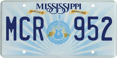 MS license plate MCR952