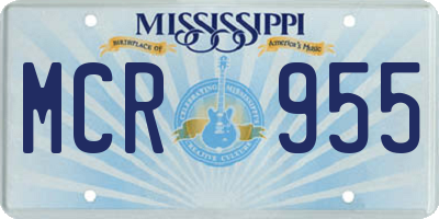 MS license plate MCR955
