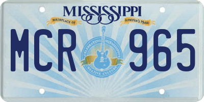 MS license plate MCR965
