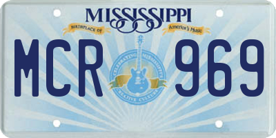MS license plate MCR969
