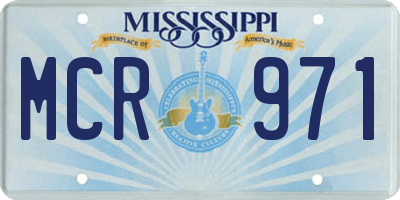MS license plate MCR971