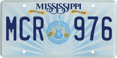 MS license plate MCR976