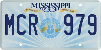 MS license plate MCR979