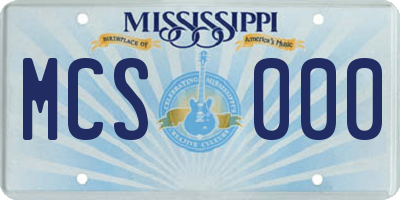 MS license plate MCS000