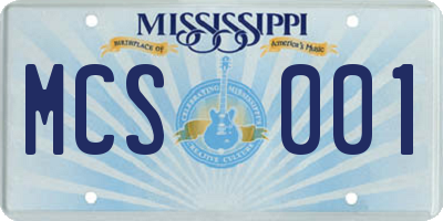 MS license plate MCS001