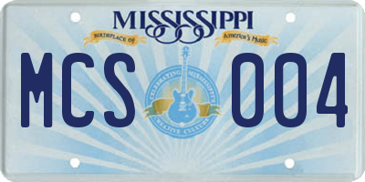 MS license plate MCS004