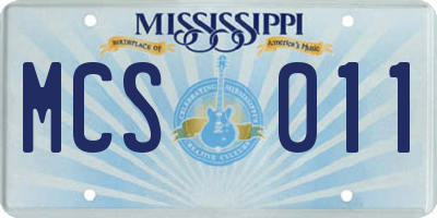 MS license plate MCS011