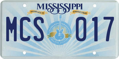 MS license plate MCS017