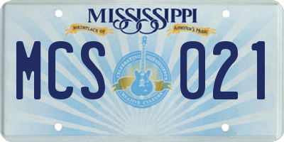 MS license plate MCS021