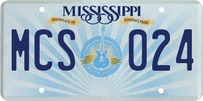 MS license plate MCS024