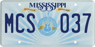 MS license plate MCS037