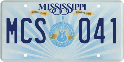 MS license plate MCS041