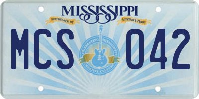 MS license plate MCS042