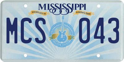MS license plate MCS043