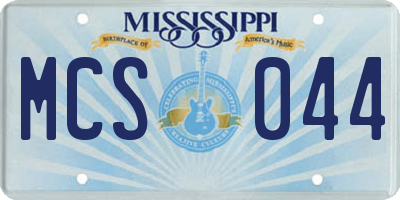 MS license plate MCS044