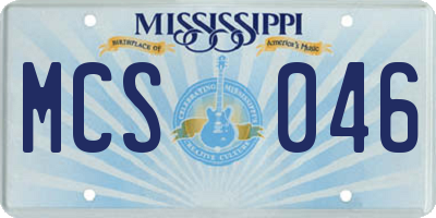 MS license plate MCS046