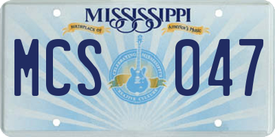 MS license plate MCS047
