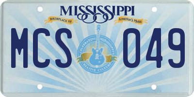 MS license plate MCS049