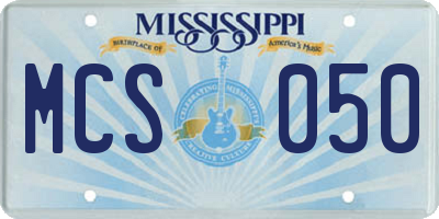 MS license plate MCS050