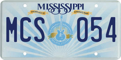 MS license plate MCS054
