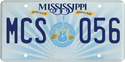 MS license plate MCS056