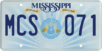 MS license plate MCS071
