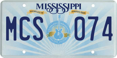 MS license plate MCS074