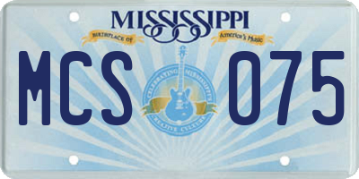 MS license plate MCS075