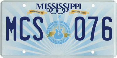MS license plate MCS076