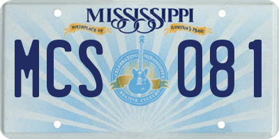 MS license plate MCS081