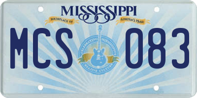 MS license plate MCS083