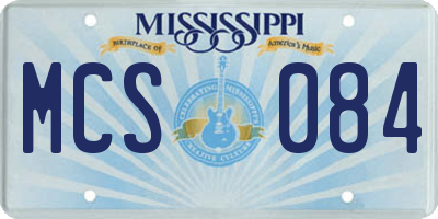 MS license plate MCS084
