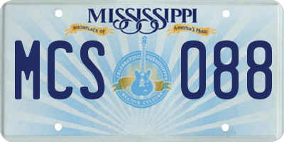 MS license plate MCS088