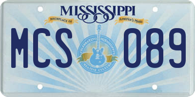MS license plate MCS089