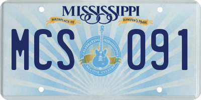 MS license plate MCS091