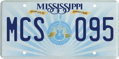 MS license plate MCS095