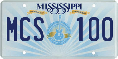 MS license plate MCS100