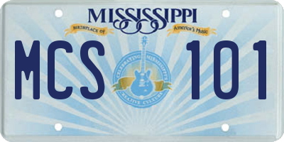 MS license plate MCS101