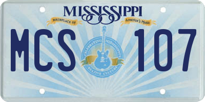 MS license plate MCS107