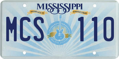 MS license plate MCS110