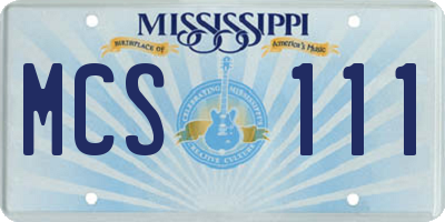 MS license plate MCS111
