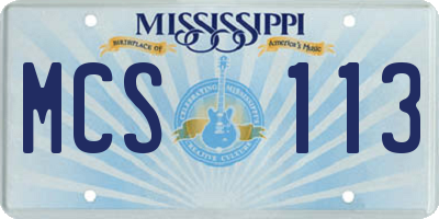 MS license plate MCS113