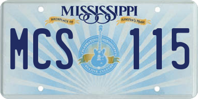 MS license plate MCS115