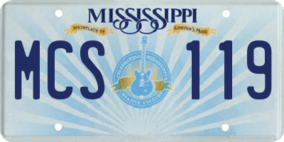 MS license plate MCS119