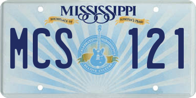MS license plate MCS121