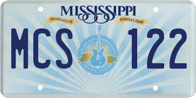 MS license plate MCS122