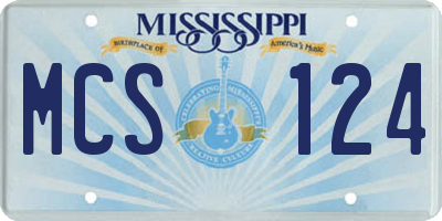 MS license plate MCS124